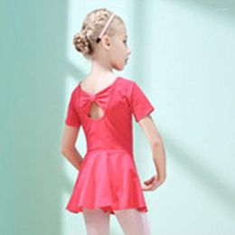 Stage Wear Children's Dance Clothes Summer Short-sleeved Girls' Skirts Practise Ballet Skirt Examination Of Chinese