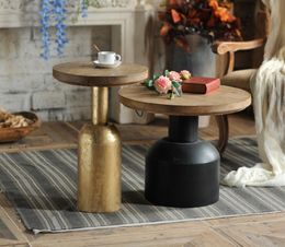 American rural retro tea table Living Room Furniture home stay sofa round corner industrial style flower shop decoration small round tables