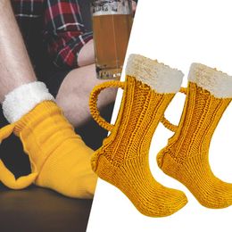 Party Supplies 3D Beer Mug Socks Knit Long Tube Socks Cute Unisex Novelty Winter Warm Beers Sockings Christmas Gift