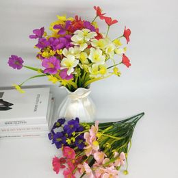 Decorative Flowers Artificial Orchid Silk Bouquet Butterfly Real Touch Floral Phalaenopsis DIY Wedding Home Fesival Decoration