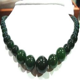 Wholesale Jewellery woman 6-14mm emerald jade necklace 18 inch