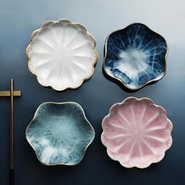 Plates Exquisite Ceramics Plate Flavor Small Taste Dish Seasoning A European Flower Shape Porcelain Tableware