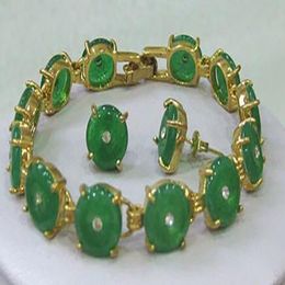 fashion Jewellery new Style Jewellery Green stone bracelet earrings set