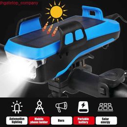 Car Multifunction Bicycle Light USB Solar Charging Phone Holder Bike Lamp Power Bank Front Bike Lamp 4000Mah Bicycle Led Lamp