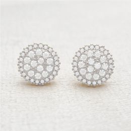 Europe and America Fashion S925 Sterling Silver Gold Plated Shiny Moissanite Diamond Earrings Studs Nice Gift for Men Women