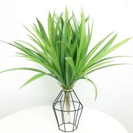 Decorative Flowers 45cm 56 Leaves Artificial Tropical Grass Fake Succulents Reed Green Plants Wall Leafs Plastic Onion For Table Garden