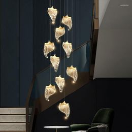 Pendant Lamps LED Chandelier Staircase Hanging Light Fixture Lamp Loft Lighting For The Living Room Will Ceiling Dining