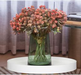 Decorative Flowers Artificial Plant Flower Simulation Plastic Rose Brunch Home Decoration Wedding Mariage El Room Table Interior Decor