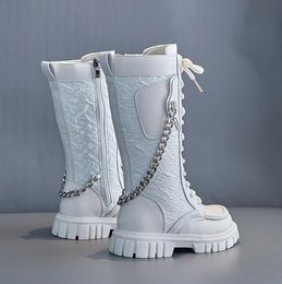 Сапоги детские модные ботинки девочки черная кожаная осенняя мальчики британский стиль короткая снежная штука спортивные туфли 221125