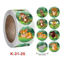 cute Animals cartoon Stickers for kids' classic toys sticker schoolteacher reward sticker 8 designs pattern tiger