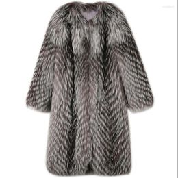 Women's Fur S-6XL Fashion Women Winter Clothing Plus Size Lady Imitation Long Overcoat Faux Coat