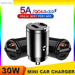 USB Car Charger Quick Charge 4.0 QC4.0 QC3.0 QC SCP 5A PD Type C 30W Fast For iPhone Xiaomi Mobile Phone