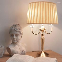 Table Lamps Light Luxury Crystal Desk Lamp Bedroom Bedside North European Style Living Room El Warm