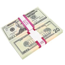 party Replica US Fake money kids play toy or family game paper copy banknote 100pcs pack Practice counting Movie prop 20 dollars F317I 2SH1P