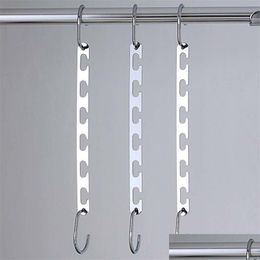 Hangers Racks Magic Clothes Hangers Hanging Chain Metal Stainless Steel Cloth Closet Hanger Shirts Tidy Save Space Organiser For 1 Dhfjv