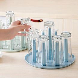 Kitchen Storage Household Cup Holder Desktop Organize Glass Drain Rack Living Room