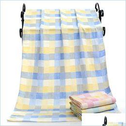 Towel Formaldehyde Towel Infant Child Embrace Gauze Bath Double Deck Colour Grid Baby Blanket Absorbing Water Breathing11 3Rf A1 Drop Dhcbu