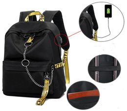 MUTHLPACK USB Charge Letters Print School Bag Teenager Girls Ribbons feminino Fashion Backpack9359898