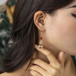 Dangle & Chandelier Fashion Simple Metal Deer Pendant Earrings Charm Trend Christmas Series Drop Earrings Holiday Party For Women Jewellery