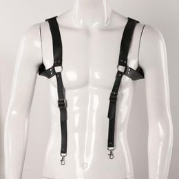 Belts Mens Body Suspender Harness Belt Gothic Punk Leather Restraints Strap Costume Sexy Chest Shoulder Cosplay Clubwear