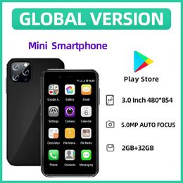Supper Mini I14 Cell Phones Unlocked Android 8.1 Smartphone Quad Core 2GB 32GB Dual Sim Card WCDMA 3G Mobile Cell Phone 2000mAh 5MP 3.0''HD Display Google Play FM