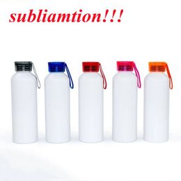 Sublimation aluminum sports bottle 750ml water bottle with colorful lids Bike tumbler Reusable Bottles Leak Proof Travel Bottles for Camping