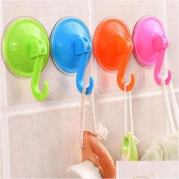 Hooks Rails No Trace Plastic Hook Practical Resuable Kitchen Bathroom Pothook Powerf Vacuum Suction Cup Hooks Factory Direct Sale Dhi30