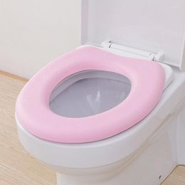 Toilet Seat Covers O Type Waterproof Self-adhesive Thick Soft Washable Pattern Winter Warm For Bathroom