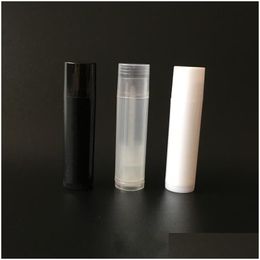 Storage Bottles Jars 5G Cosmetic Empty Chapstick Lip Gloss Lipstick Balm Tube And Caps Container Black White Clear Color Ewf1227 1 Dhvmj