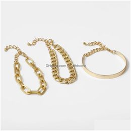 Charm Bracelets Bohemian Gold Pearl Charms Bracelet Chains Mtilayer Bracelets For Girls Punk Jewelry 2021 Trend Lady Womens Drop Deli Dhpf8
