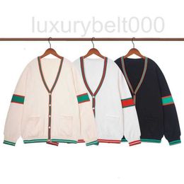 Women's Sweaters designer Spring autumn and winter star net red sweater coat loose green stripes men's women's knitting cardigan Yang Mi ZLO0
