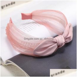 Headbands Vintage Bohemian Lace Knot Headband Bow Hairband For Women Girls Hair Accessories Jewelry Drop Delivery Hairjewelry Dhkpe