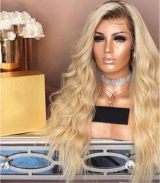 Two Tone Ombre 4 T 613 Celebrity Wig Wavy Wigs Full Lace Wigs 10A Virgin Cinese Human Human Wirlo Straight Blue Front Lace Wigs88893088