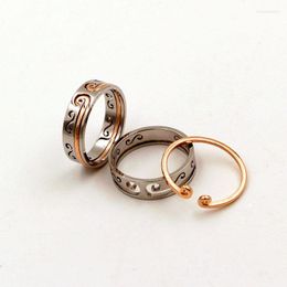 Wedding Rings Lovers' Two In One Magic Spell Polished S Design Couple For Women Men Engagement