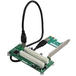 Decorative Objects Figurines Desktop PCIExpress PCIE To PCI Adapter Card Pcie To Dual Pci Slot Expansion Card USB 30 AddIn Card Converter 221126
