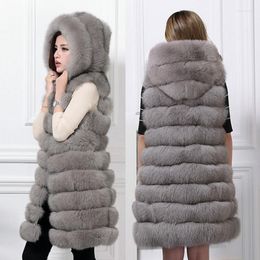 Women's Fur Women's Warm Faux Vest Coat Winter Leisure Long Jacket Windbreaker Women Thick Fluffy Luxury Bontjas Outerwear