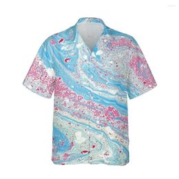 Men's Casual Shirts Jumeast 3d Trend Mineral Marble Printed Hawaiian Shirt Men Short Sleeve Street Abstract Fashion For Loose Tops