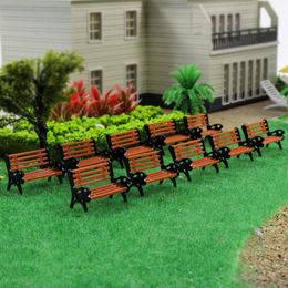 Garden Decorations 12Pcs Miniatures Model Train 1 50 Scale Bench Chair Settee Street Park Layout Plastic Crafts For Home Decor Kids Toys 221126