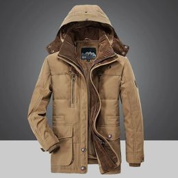 Mens Down Parkas Windproof Fleece Jacket Men Warm Thick Windbreaker Military Coats Winter Hooded Outerwear Overcoat High Quality Clothing 221128