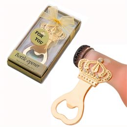 Gold Crown Bottle Openers with Gift Box Wedding Favors for Baby Shower Birthday Party Decorations XBJK2211