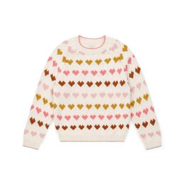 Pullover EnkeliBB Beautiful Kids Girls Heart Pattern Sweaters Nice Quality Wool Made Knit Long Sleeve Autumn and Winter Tops 221128