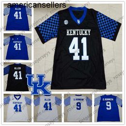 Customized Kentucky Wildcats #41 Josh Allen 9 Davonte Robinson 10 Asim Rose 26 Benny Snell Jr. Blue Black White Men Youth Jersey