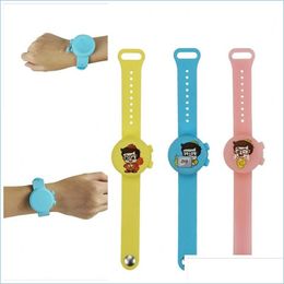 Novelty Items Sile Wristband Fashion Watch Hand Sanitizer Bracelets Portable For Children Wash Round Shape Mix Color Safe 15Ak F2 Dr Dhsdq