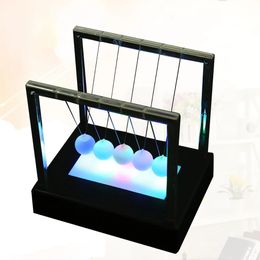 Garden Decorations Educational Toys tons Cradle LED Light Up Kinetic Energy Home Office Science Toys Home Decor LED Decorations 221126