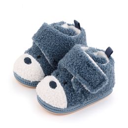 First Walkers Baby Shoes Socks Boy Girl Booties Winter Warm Animal Face Crawl Antislip Toddler Prewalkers Soft Infant born Crib 221125