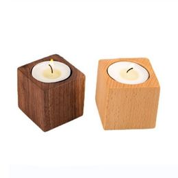 Titulares de vela de madeira DIY Beech Romântico Candelas de Candelas de Casa Casa Mesa de Jantar Acessórios Decorativos