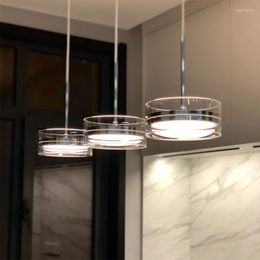 Pendant Lamps Modern LED Glass Dining Room Chandelier Table Bar Island Simple Style Bedroom Bedside Small Lights