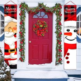 Christmas Decorations Merry Door Banner Porch Hanging Flags Home Happy Year Gift Outdoor Decor 221125