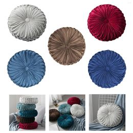 Pillow Round S Pillows Velvet Chair Sofa Pumpkin Throw Pleated