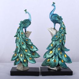 Creative Resin Crafts Fashion Golden Peacock Decorations Home Decoration Business Gifts garden decoration 210804
